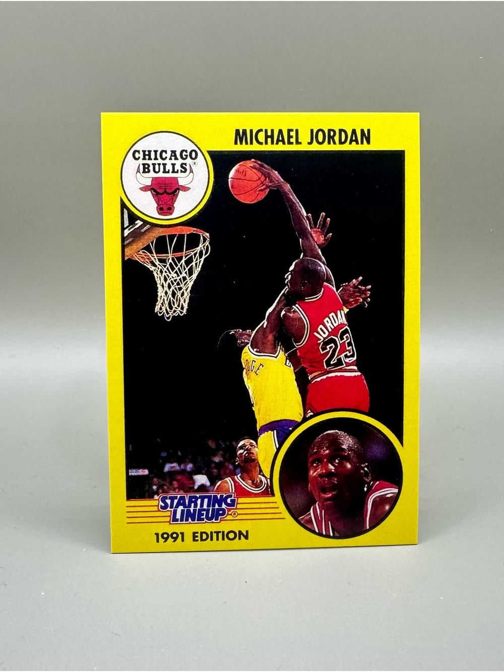 Michael Jordan 1991 Starting Lineup Novelty Basketball Card. Chicago Bulls.